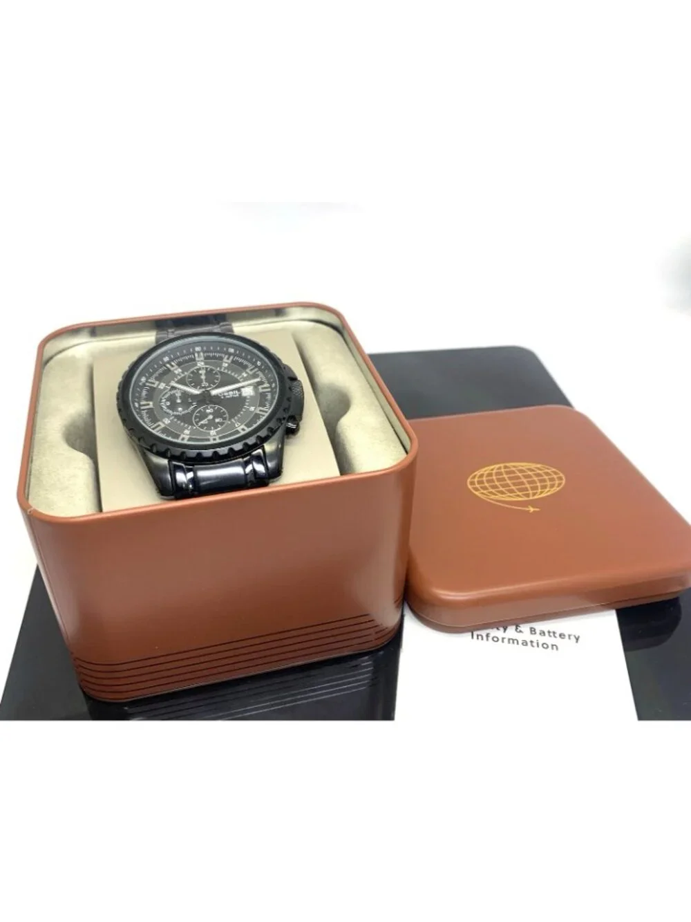 Fossil Men's Watch CH2473 Quartz Chronograph Black Dial Stainless Steel 42mm